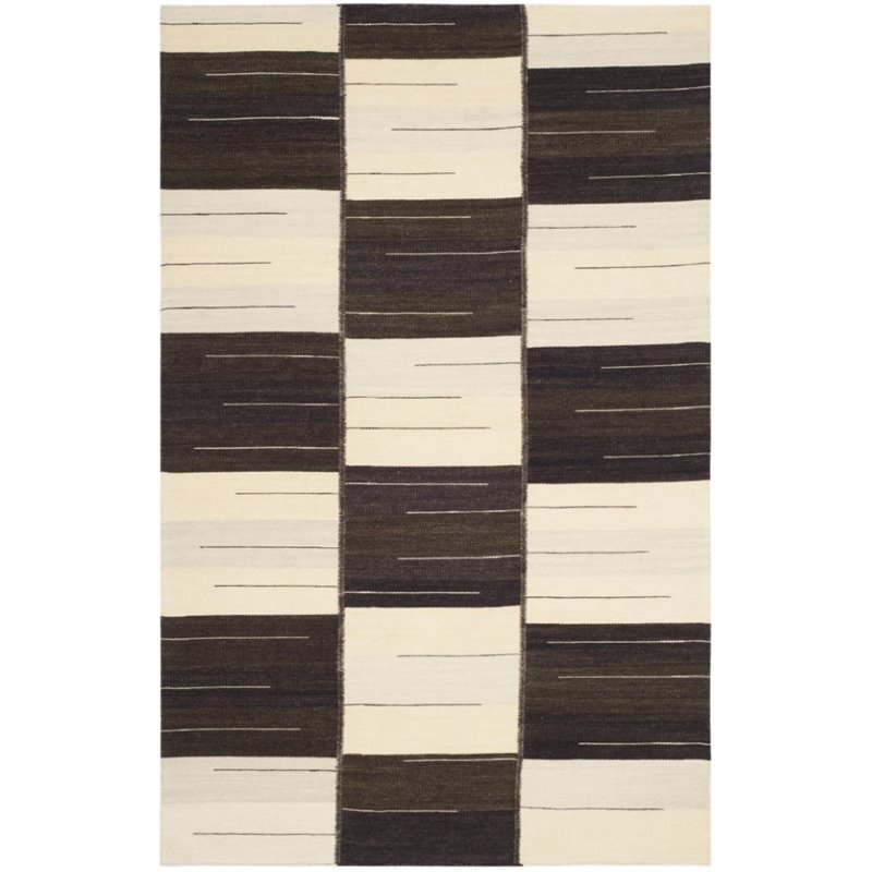 Safavieh Kilim 4' X 6' Hand Woven Wool Pile Rug in Beige and Brown