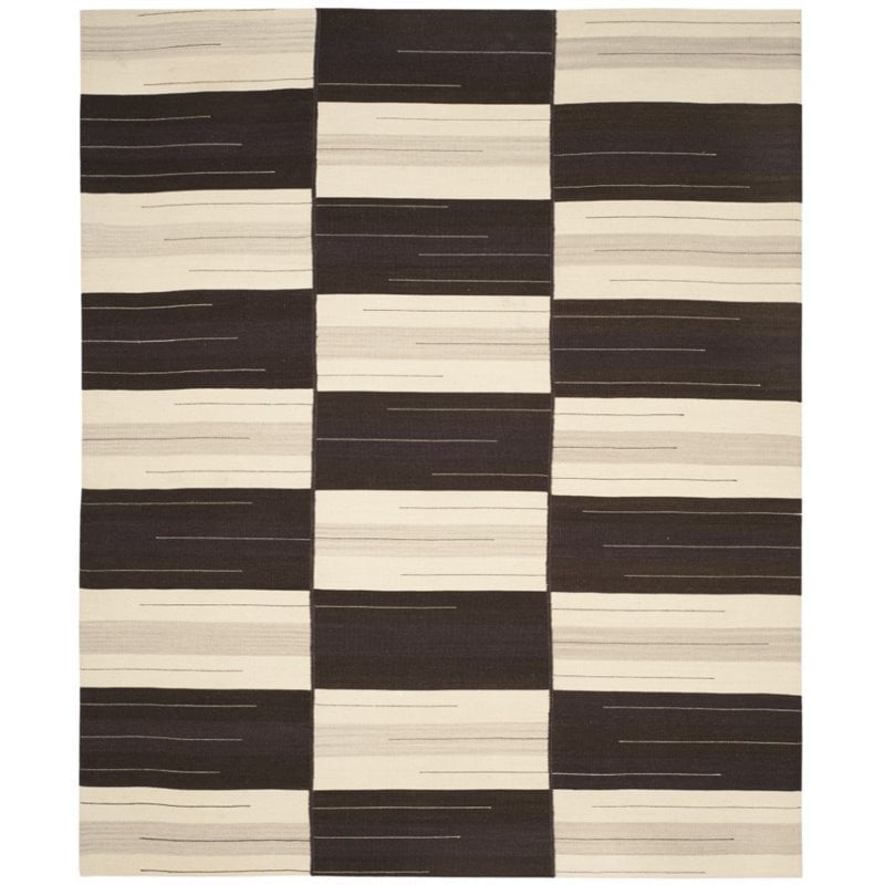 Safavieh Kilim 8' X 10' Hand Woven Wool Pile Rug in Beige and Brown