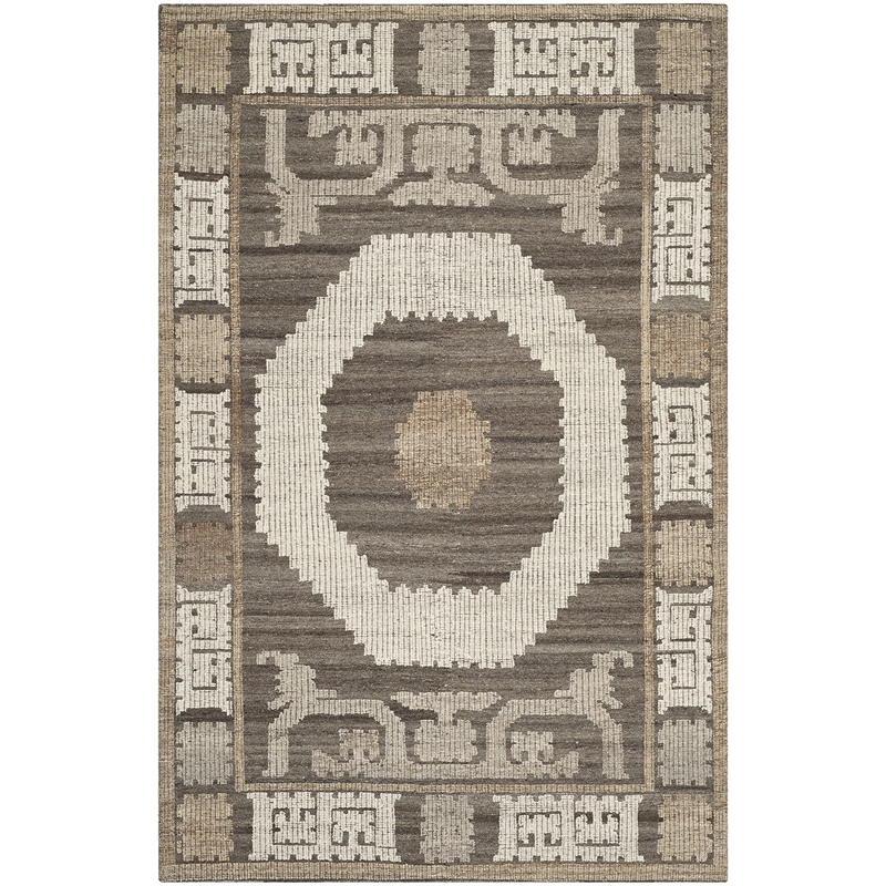 Safavieh Kenya 6' X 9' Hand Knotted Wool Pile Rug in Ivory and Brown