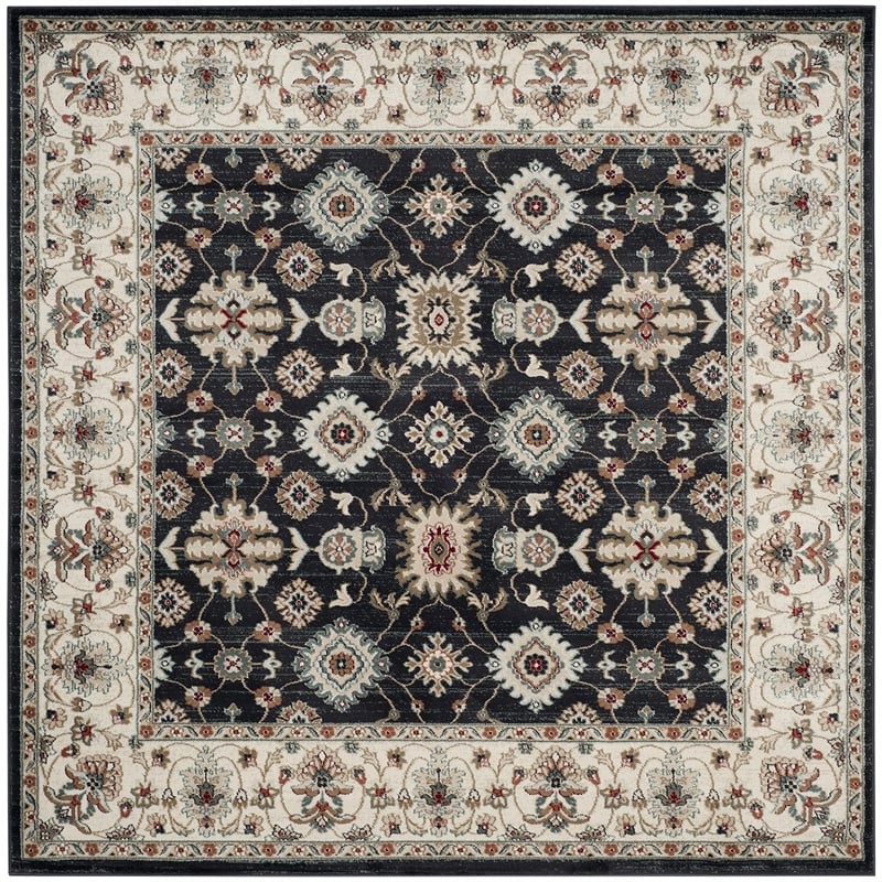 Safavieh Lyndhurst 7' X 7' Square Rug in Navy and Creme