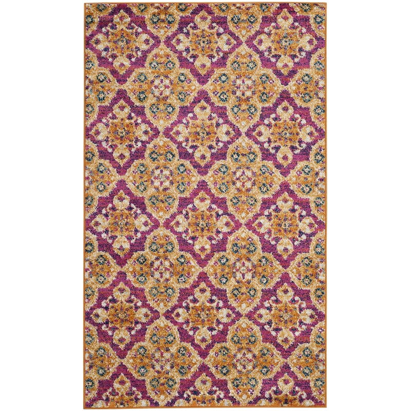 Safavieh Madison 3' X 5' Rug in Fuchsia and Gold
