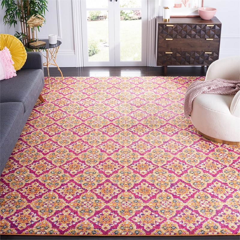 Safavieh Madison 8' X 10' Rug in Fuchsia and Gold