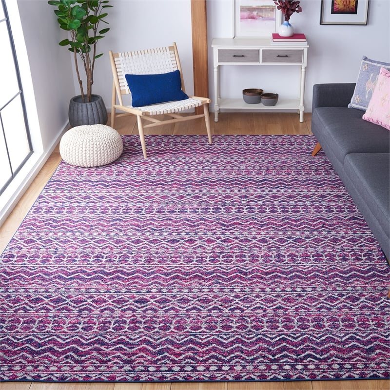 Safavieh Madison 9' X 12' Rug in Fuchsia and Navy
