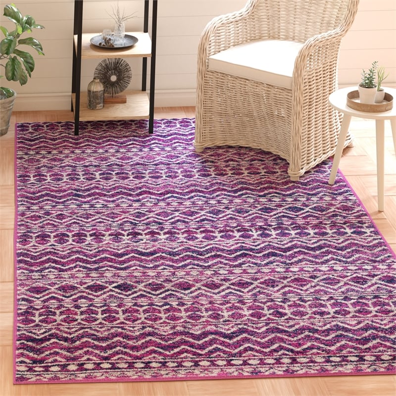 Safavieh Madison 9' X 12' Rug in Fuchsia and Navy