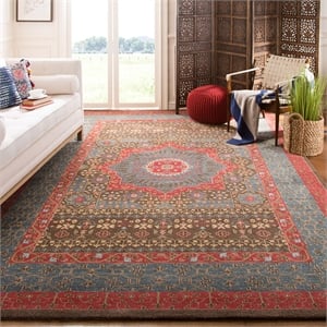 Safavieh Mahal 6' 7&quot X 6' 7&quot Square Rug in Navy and Red