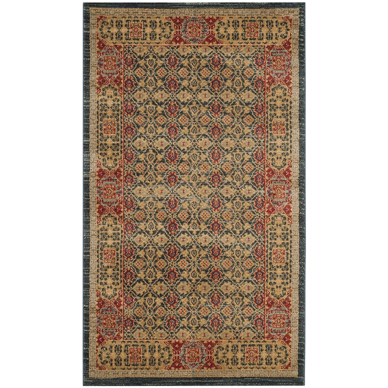 Safavieh Mahal 3' X 5' Rug in Light Blue and Red