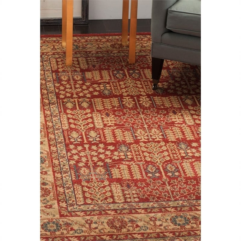 Safavieh Mahal 10' X 14' Rug in Red and Natural