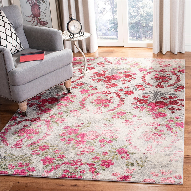 Safavieh Monaco 3' X 5' Rug in Ivory and Pink