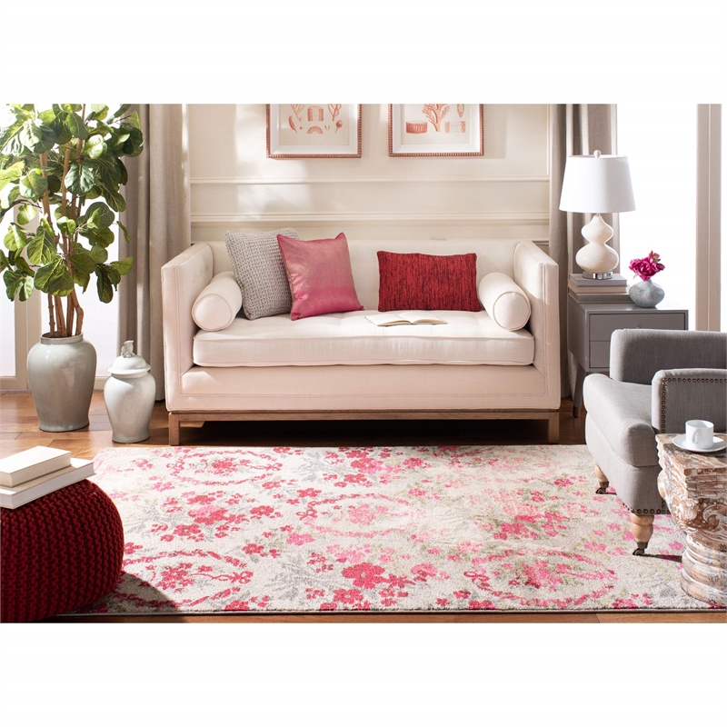 Safavieh Monaco 3' X 5' Rug in Ivory and Pink