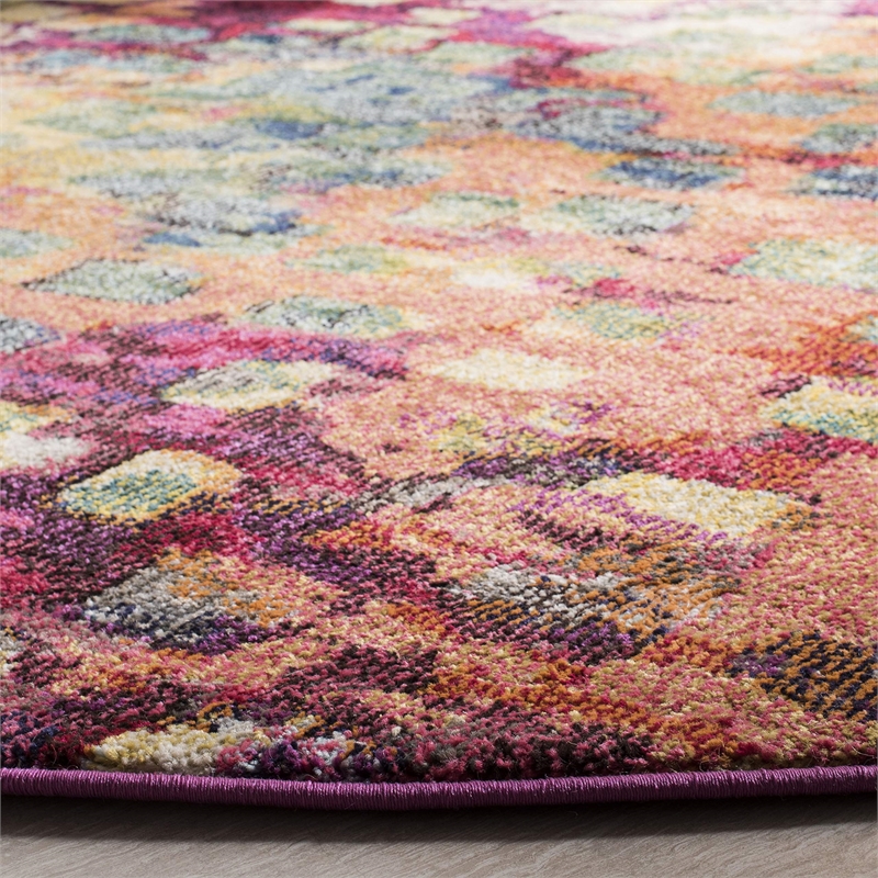 Safavieh Monaco 9' X 9' Round Rug in Pink