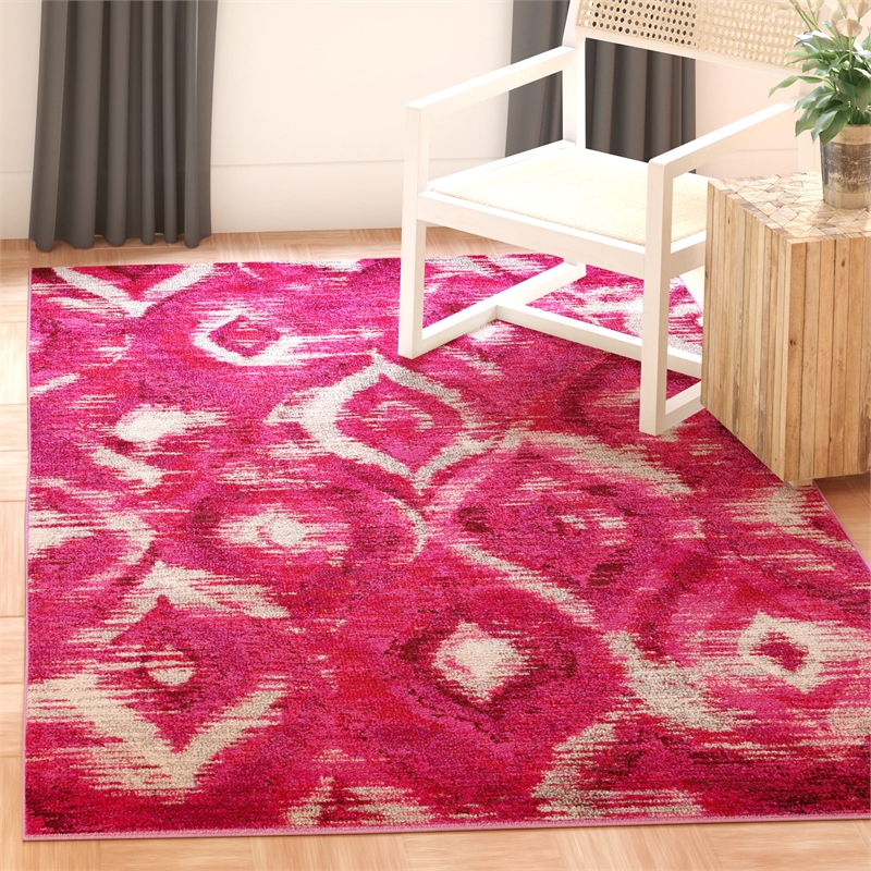 Safavieh Monaco 3' X 5' Rug in Fuchsia and Cream