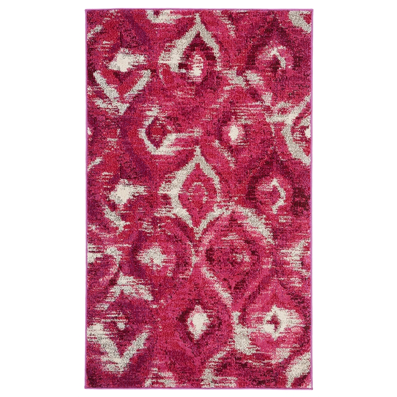 Safavieh Monaco 3' X 5' Rug in Fuchsia and Cream