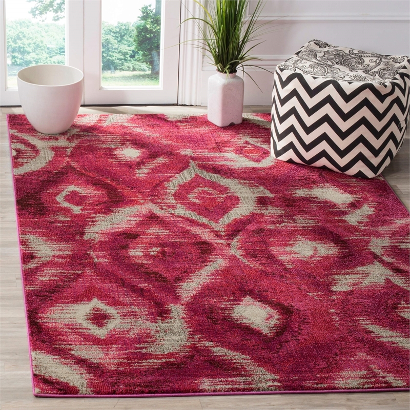 Safavieh Monaco 8' X 11' Rug in Fuchsia and Cream