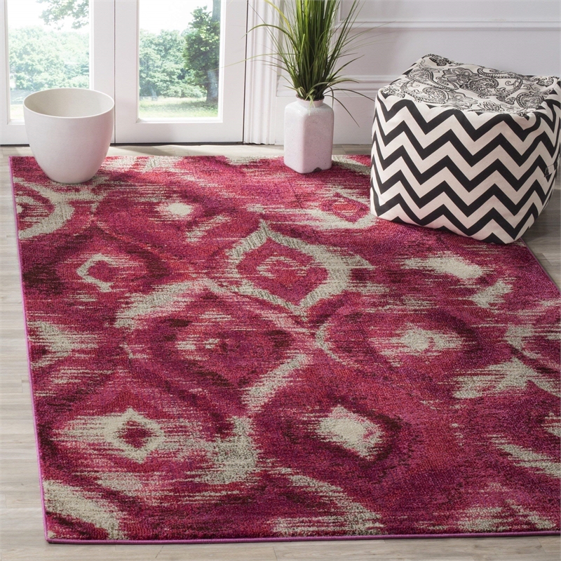 Safavieh Monaco 8' X 11' Rug in Fuchsia and Cream