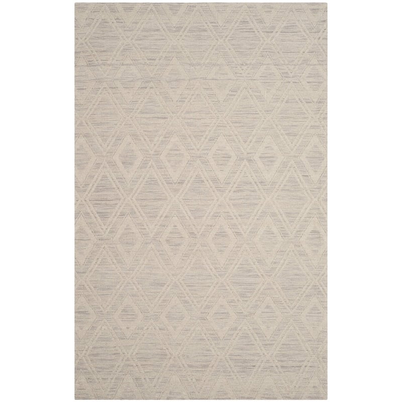 Safavieh Marbella 5' X 8' Hand Woven Wool Rug in Silver and Ivory