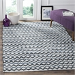 Safavieh Montauk 3' X 5' Hand Woven Cotton Rug in Ivory Blue and Black