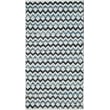 Safavieh Montauk 3' X 5' Hand Woven Cotton Rug in Ivory Blue and Black