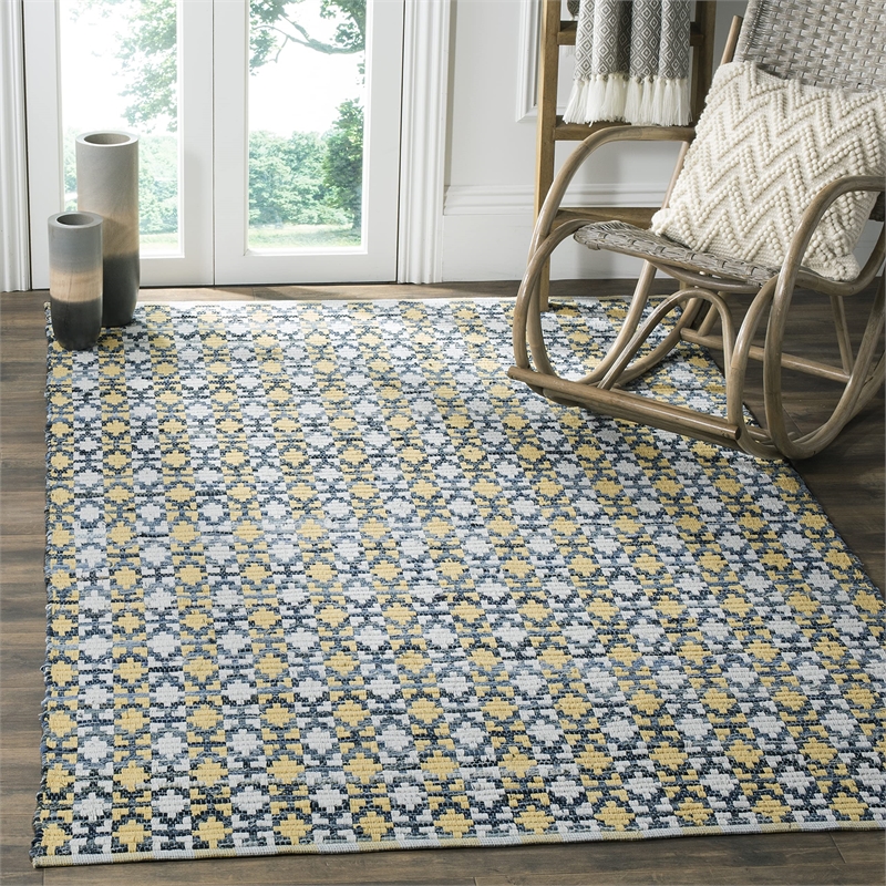 Safavieh Montauk 8' X 10' Hand Woven Cotton Pile Rug in Gold