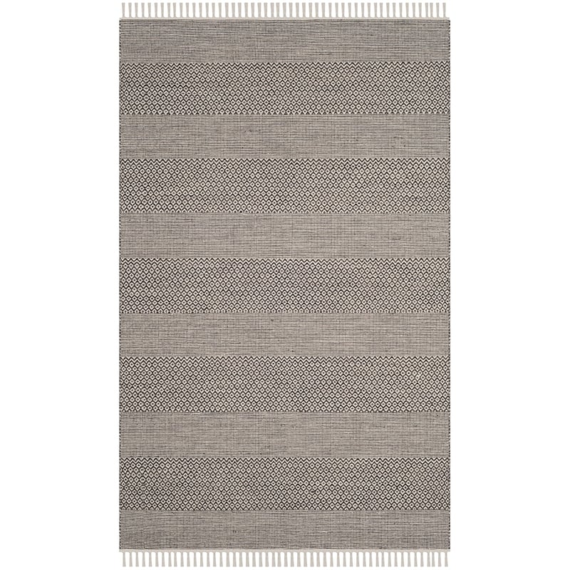 Safavieh Montauk 6' X 9' Hand Woven Cotton Rug in Ivory and Anthracite