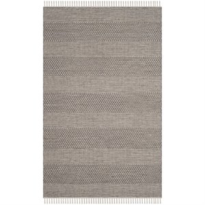 Safavieh Montauk 6' X 9' Hand Woven Cotton Rug in Ivory and Anthracite