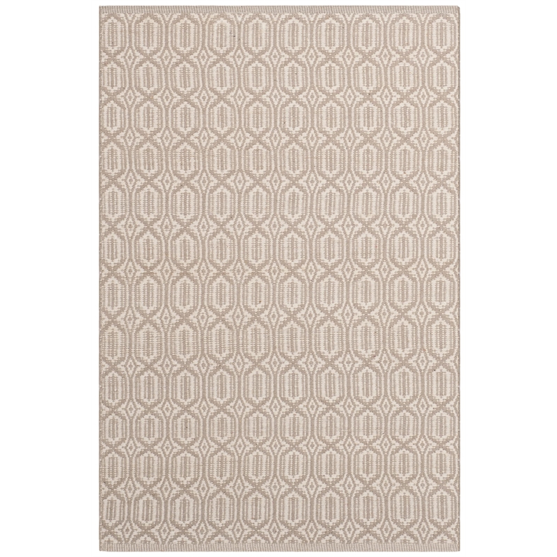 Safavieh Montauk 3' X 5' Hand Woven Cotton Pile Rug in Ivory and Gray