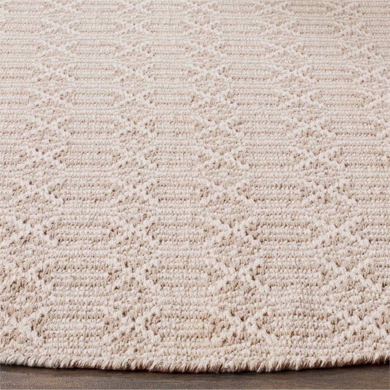 Safavieh Montauk 3' X 5' Hand Woven Cotton Pile Rug in Ivory and Navy