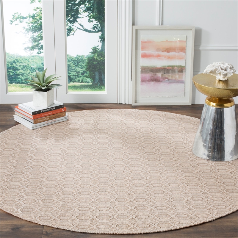 Safavieh Montauk 3' X 5' Hand Woven Cotton Pile Rug in Ivory and Navy