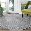 Safavieh Montauk 6' X 6' Round Hand Woven Cotton Rug in Ivory and Navy