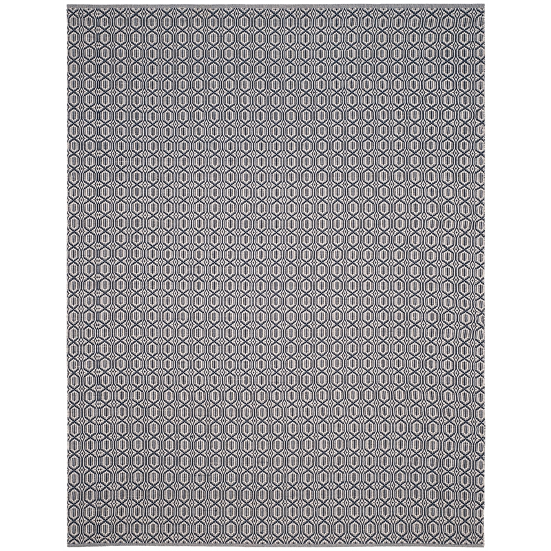 Safavieh Montauk 8' X 10' Hand Woven Cotton Pile Rug in Ivory and Navy