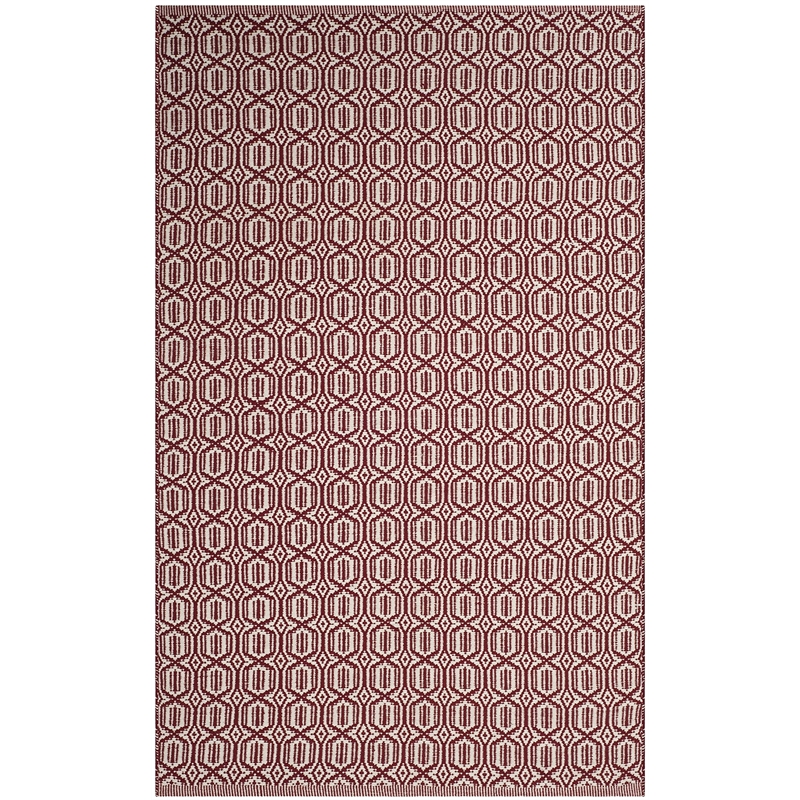 Safavieh Montauk 4' X 6' Hand Woven Cotton Pile Rug in Ivory and Red