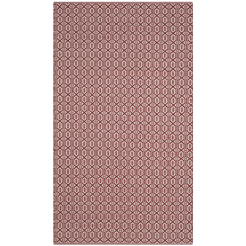 Safavieh Montauk 5' X 8' Hand Woven Cotton Pile Rug in Ivory and Red
