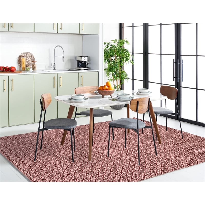 Safavieh Montauk 6' X 9' Hand Woven Cotton Pile Rug in Ivory and Red