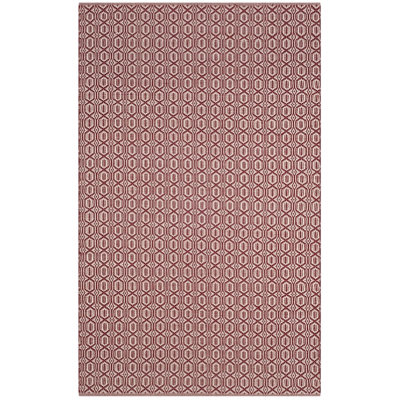 Safavieh Montauk 6' X 9' Hand Woven Cotton Pile Rug in Ivory and Red