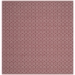 Safavieh Montauk 6' X 6' Square Hand Woven Cotton Rug in Ivory and Red