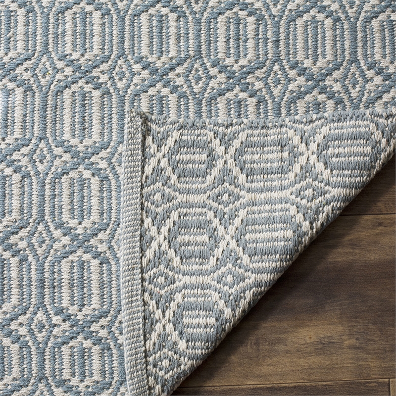 Safavieh Montauk 3' X 5' Hand Woven Cotton Pile Rug in Ivory and Blue