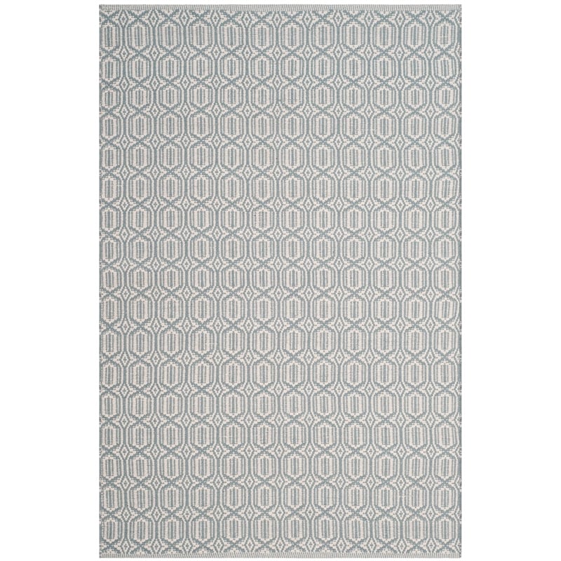 Safavieh Montauk 4' X 6' Hand Woven Cotton Pile Rug in Ivory and Blue