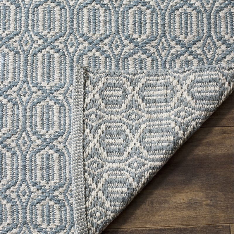 Safavieh Montauk 4' X 6' Hand Woven Cotton Pile Rug in Ivory and Blue