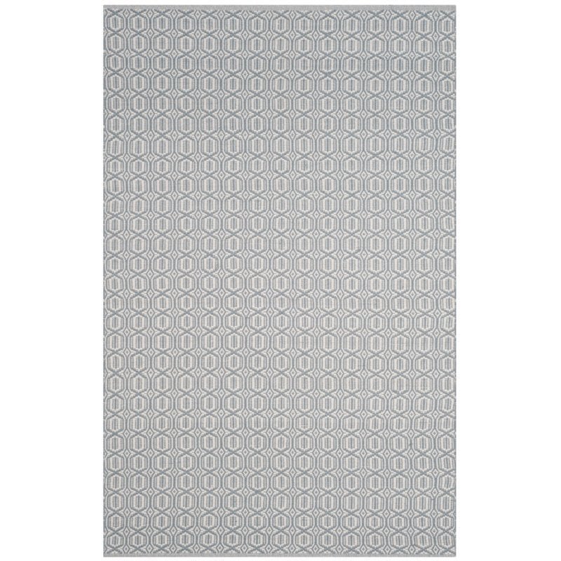 Safavieh Montauk 6' X 9' Hand Woven Cotton Pile Rug in Ivory and Blue