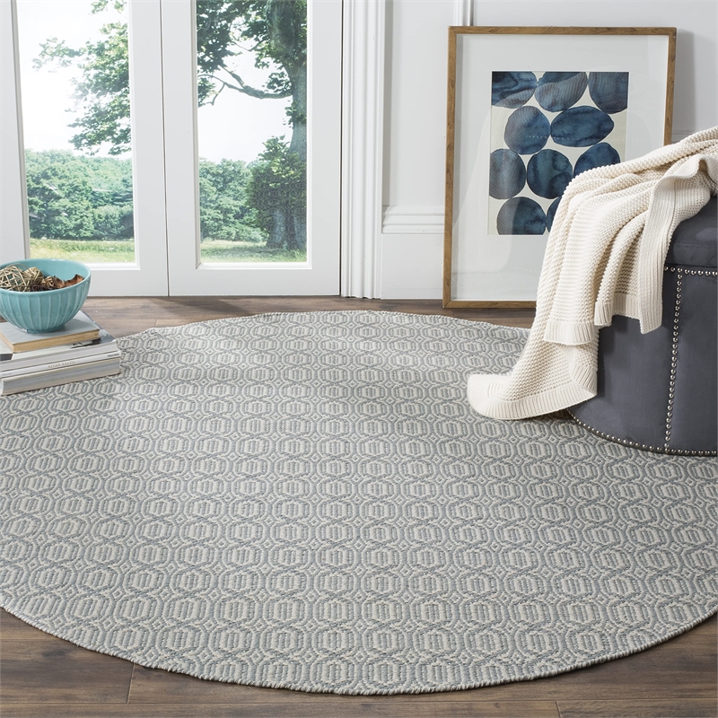 Safavieh Montauk 8' X 10' Hand Woven Cotton Pile Rug in Ivory and Blue