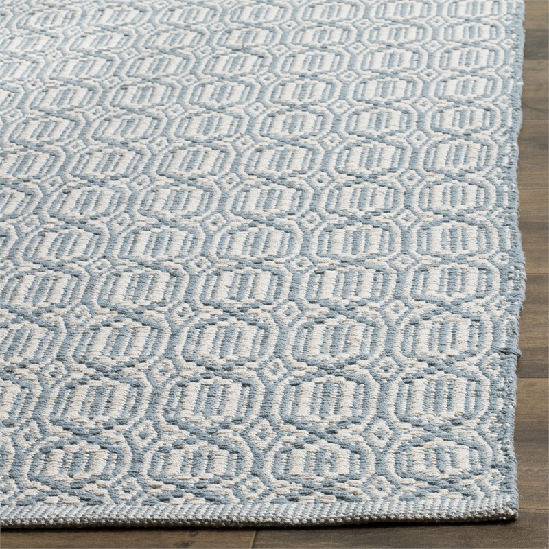 Safavieh Montauk 8' X 10' Hand Woven Cotton Pile Rug in Ivory and Blue