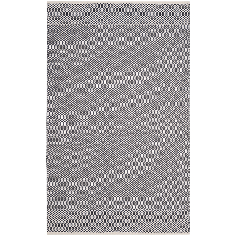 Safavieh Montauk 5' X 8' Hand Woven Cotton Pile Rug in Ivory and Navy