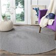 Safavieh Montauk 6' X 6' Round Hand Woven Cotton Rug in Ivory and Navy