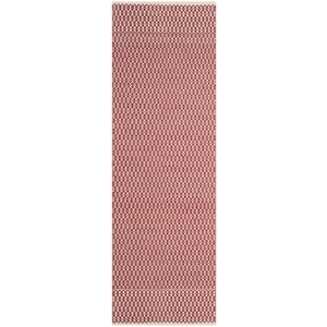 Safavieh Montauk 2'-3&quot x 8'-0&quot Cotton Hand Woven Rug in Ivory / Red