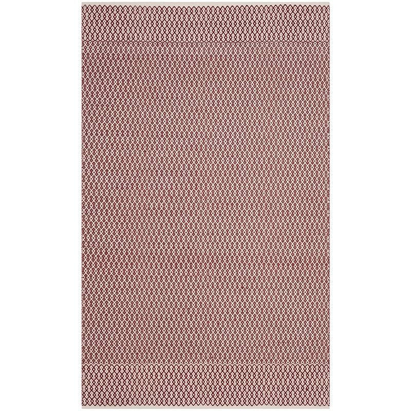 Safavieh Montauk 5' X 8' Hand Woven Cotton Pile Rug in Ivory and Red