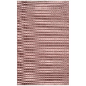 Safavieh Montauk 5'-0&quot x 8'-0&quot Cotton Hand Woven Rug in Ivory / Red
