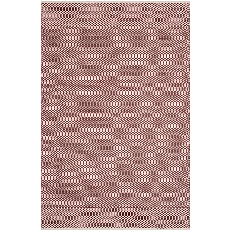 Safavieh Montauk 6' X 9' Hand Woven Cotton Pile Rug in Ivory and Red