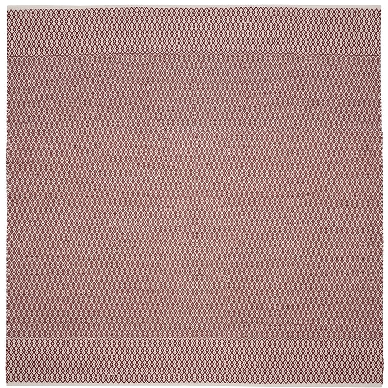 Safavieh Montauk 6' X 6' Square Hand Woven Cotton Rug in Ivory and Red