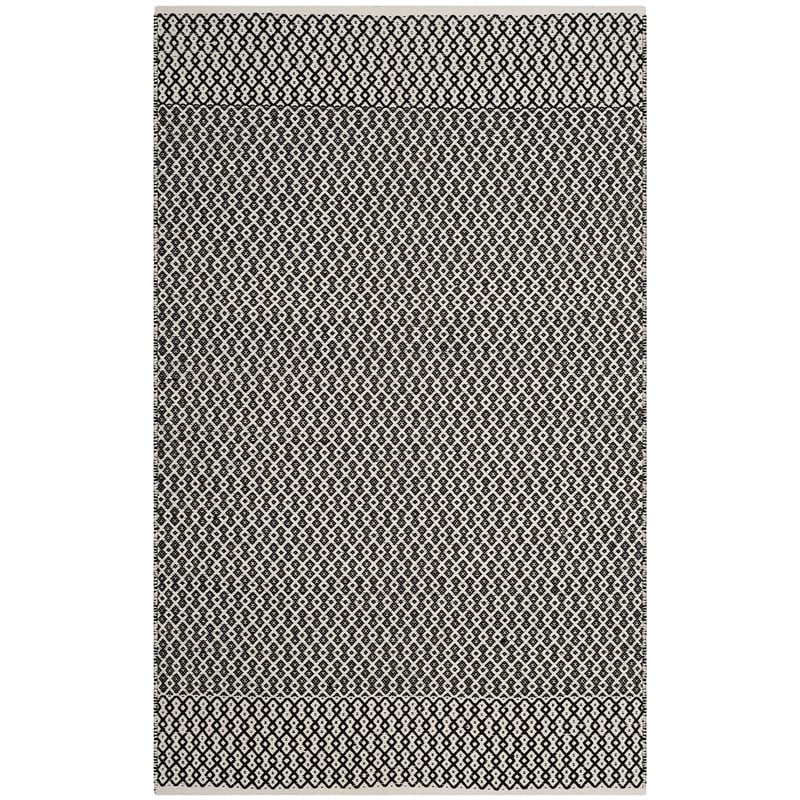 Safavieh Montauk 4' X 6' Hand Woven Cotton Pile Rug in Ivory and Black