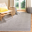 Safavieh Montauk 6' X 9' Hand Woven Cotton Pile Rug in Ivory and Black