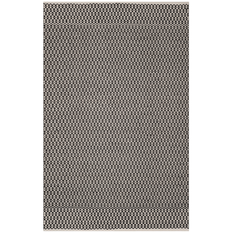 Safavieh Montauk 6' X 9' Hand Woven Cotton Pile Rug in Ivory and Black